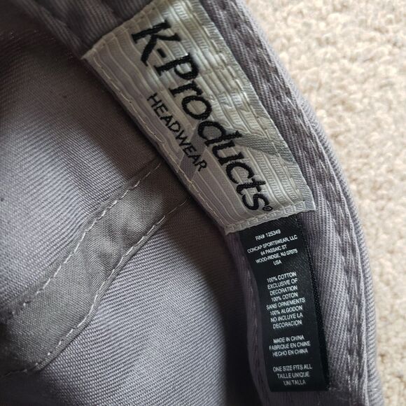 K-Products Coca-Cola Embroidered Gray 100% Cotton Adult Strapback Hat Cap - Picture 4 of 4